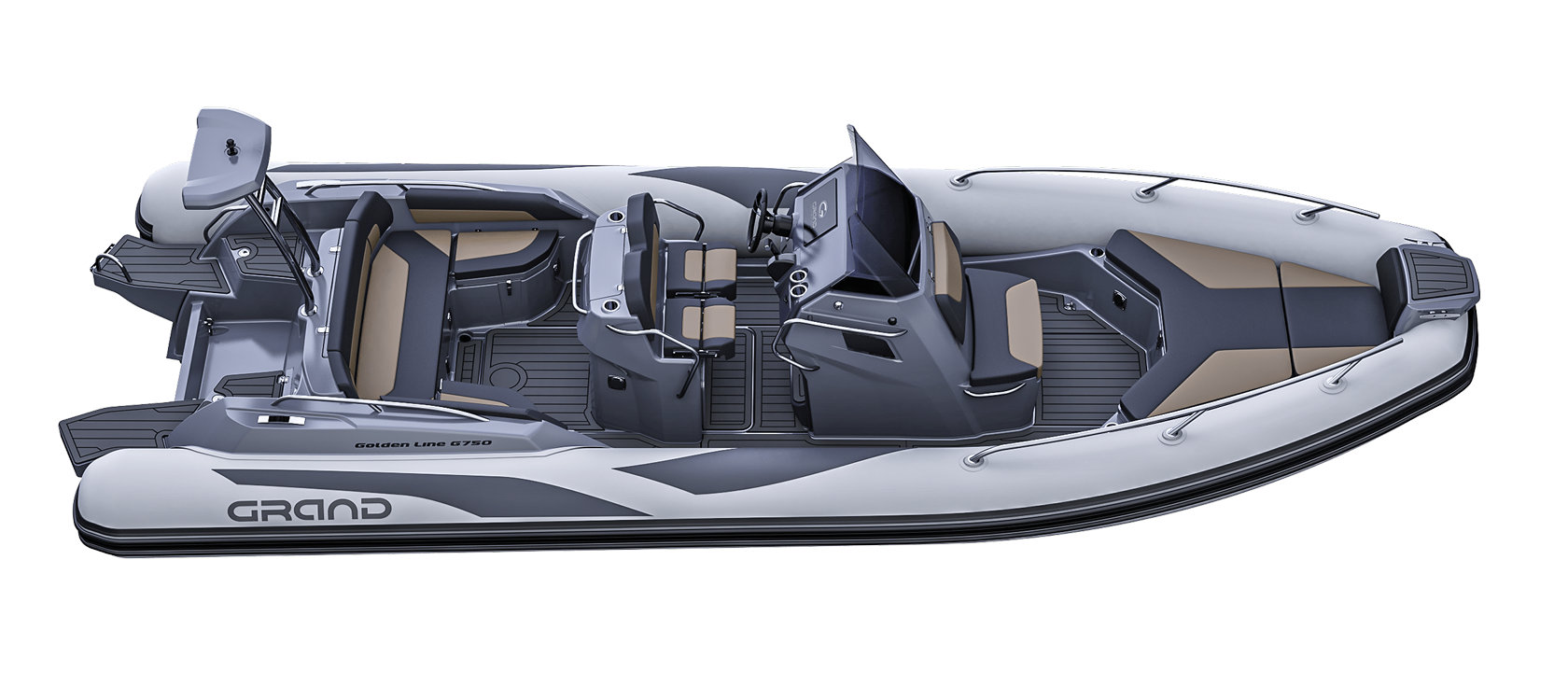 GRAND Golden Line G750HL &ndash; Neum&aacute;tica de lujo totalmente equipada con motor HONDA BF250D